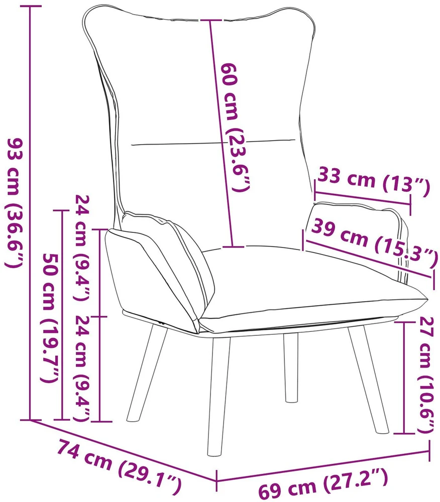 Fotelis krėslas Juoda 69 x 74 x 93 cm Audinys ir Fanera