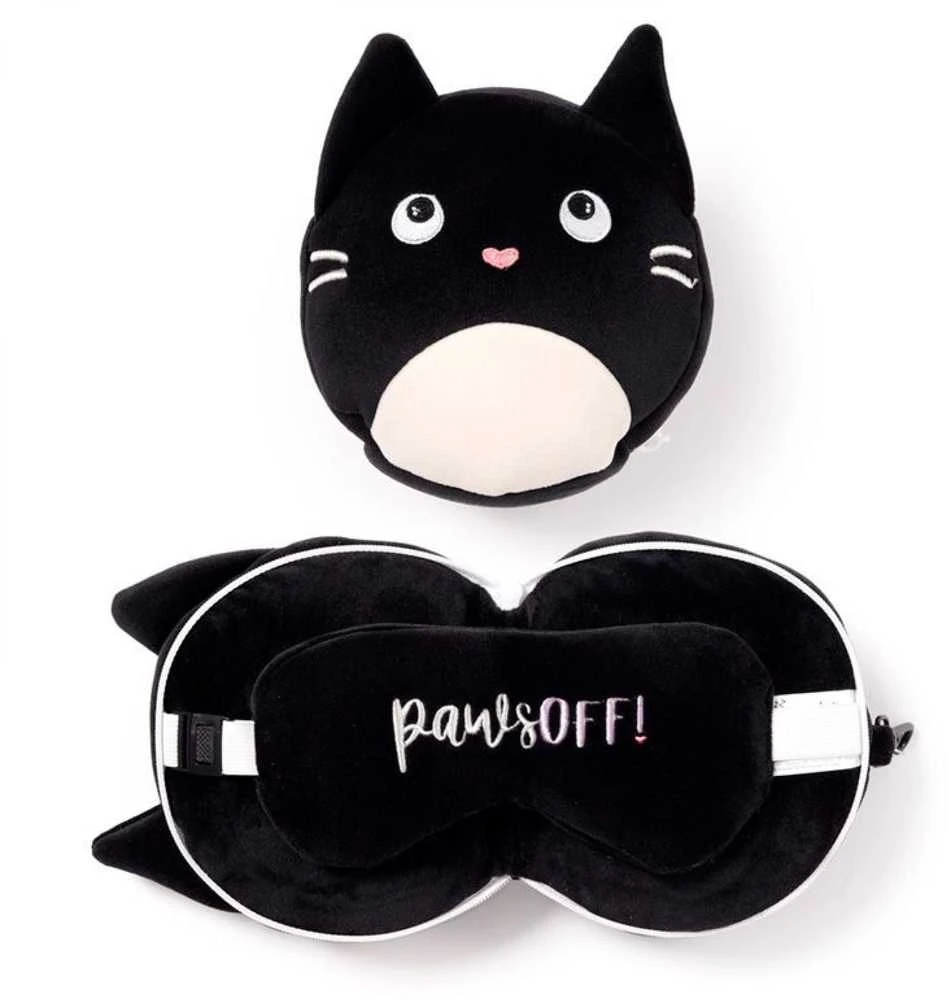 Relaxeazzz Cat Feline Fine Plush Rinkinys: pagalvė + akių kaukė