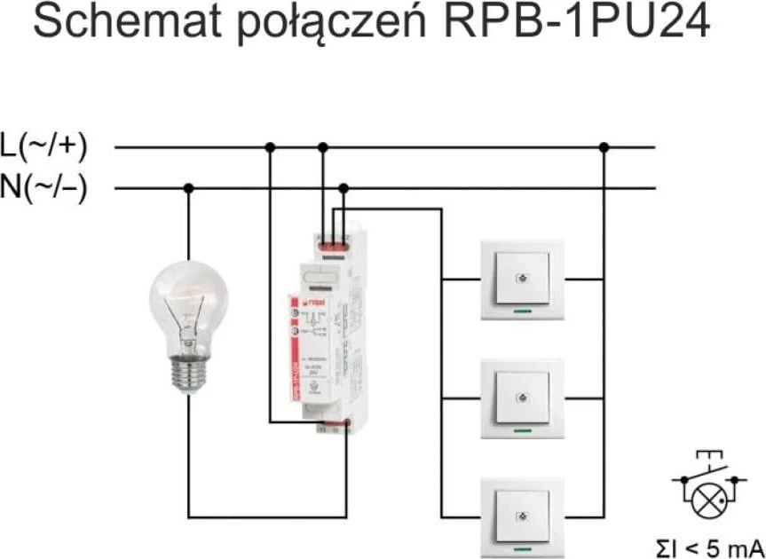 Relpol Bistabili relė 1P 16A 24 VAC/DC RPB-1P-U24 864383