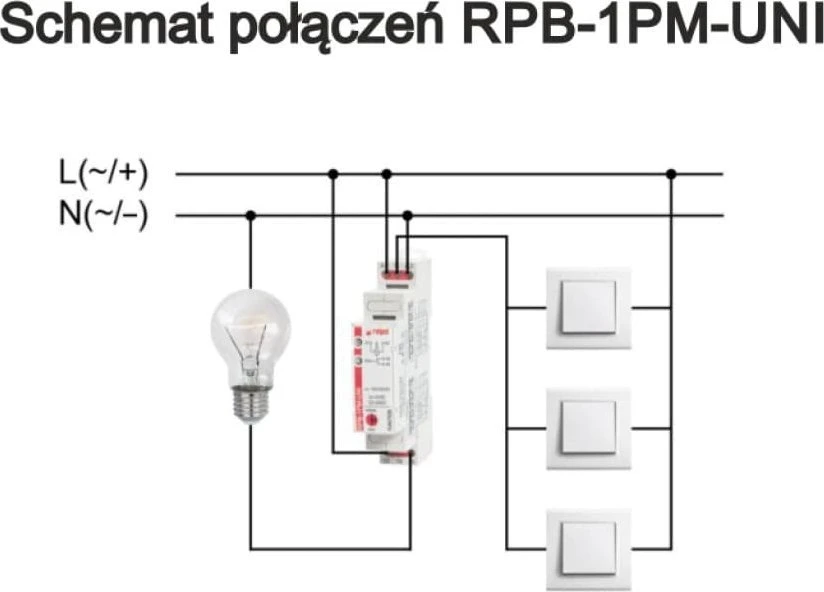 Relpol Bistabili relė su atmintimi 1P 16A 12...240V AC/DC RPB-1PM-UNI 864391