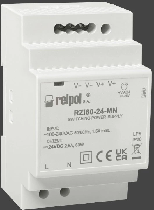 „Relpol“ gamyklinis įtempiklis 60 W, 24 V nuolatinė srovė RZI60-24-MN