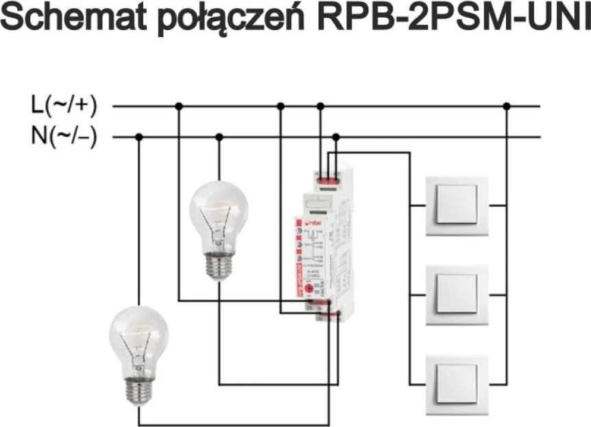 Relpol Nuosekli bistabili relė su atmintimi 2P 16A 12...240 V AC/DC RPB-2PSM-UNI 864392