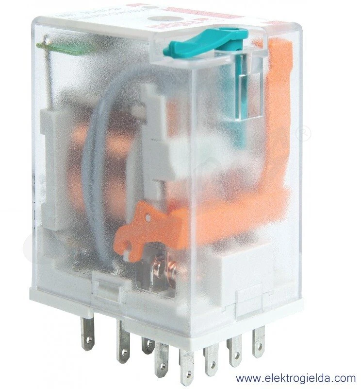 Relpol 804439 Pramoninė relė 3P 10A 24V DC AgNi/Au R15-2113-23-1024-WT 804439