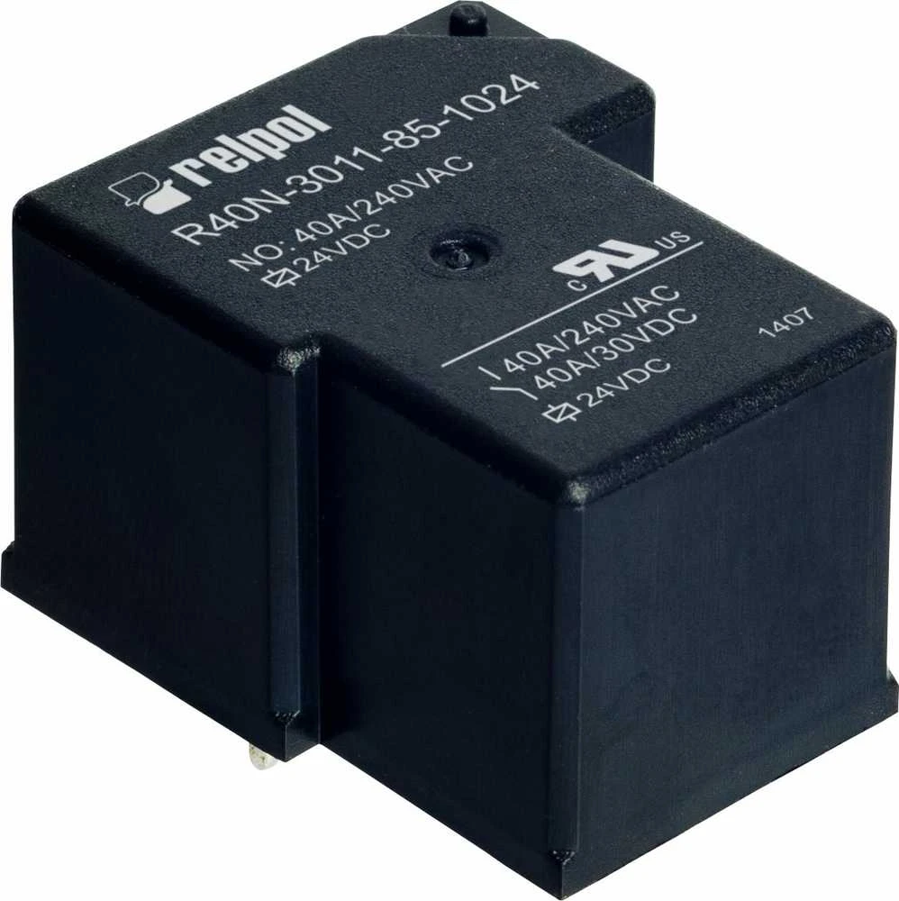 Relpol 2614814 Pramoninė relė 1P 40A 24V DC PCB R40N-3011-85-1024 2614814