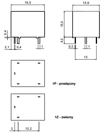 Relpol RM50N RELĖ 1Z 12A ritė 12VDC MV
