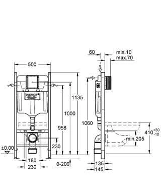 Grohe Rapid SL stovas pakabinamam dubeniui (38840000)