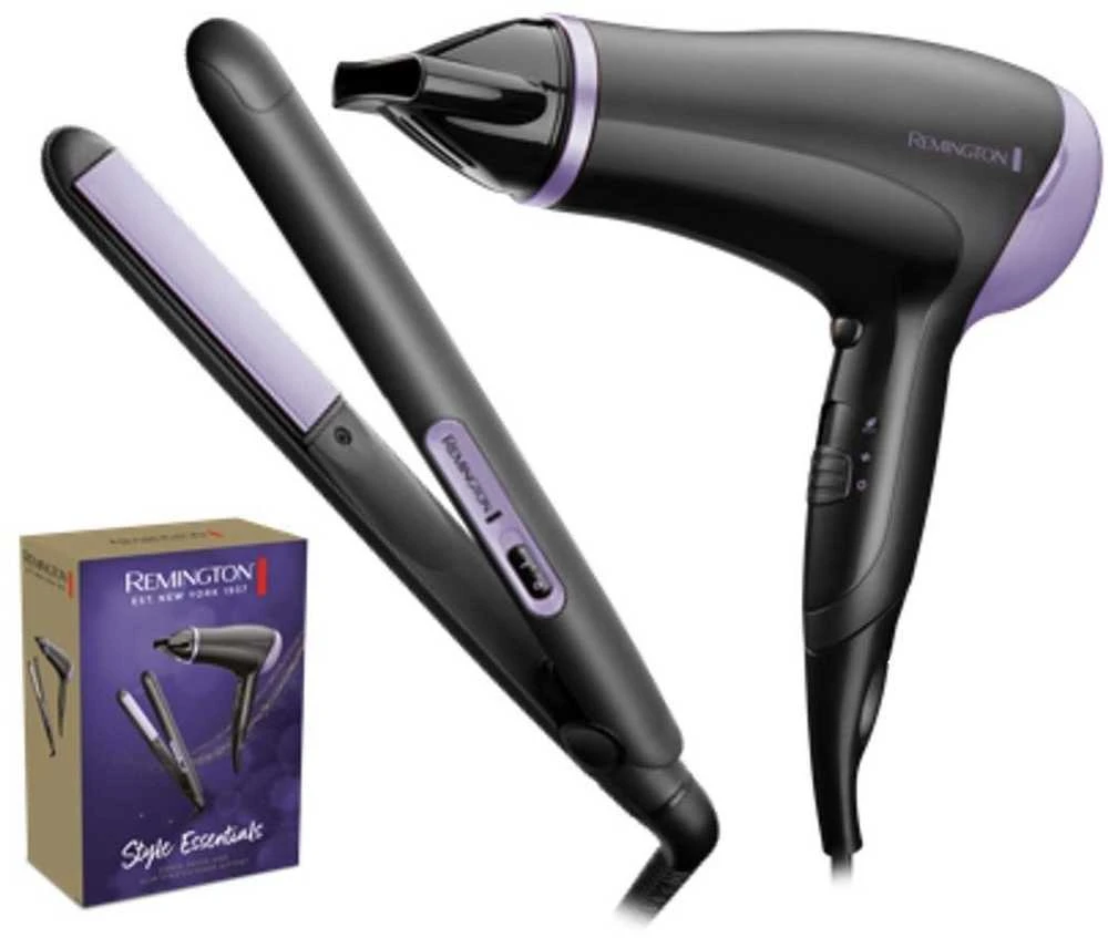 Remington - Style Essentials dovanų rinkinys - plaukų džiovintuvas ir tiesintuvas D3016GP