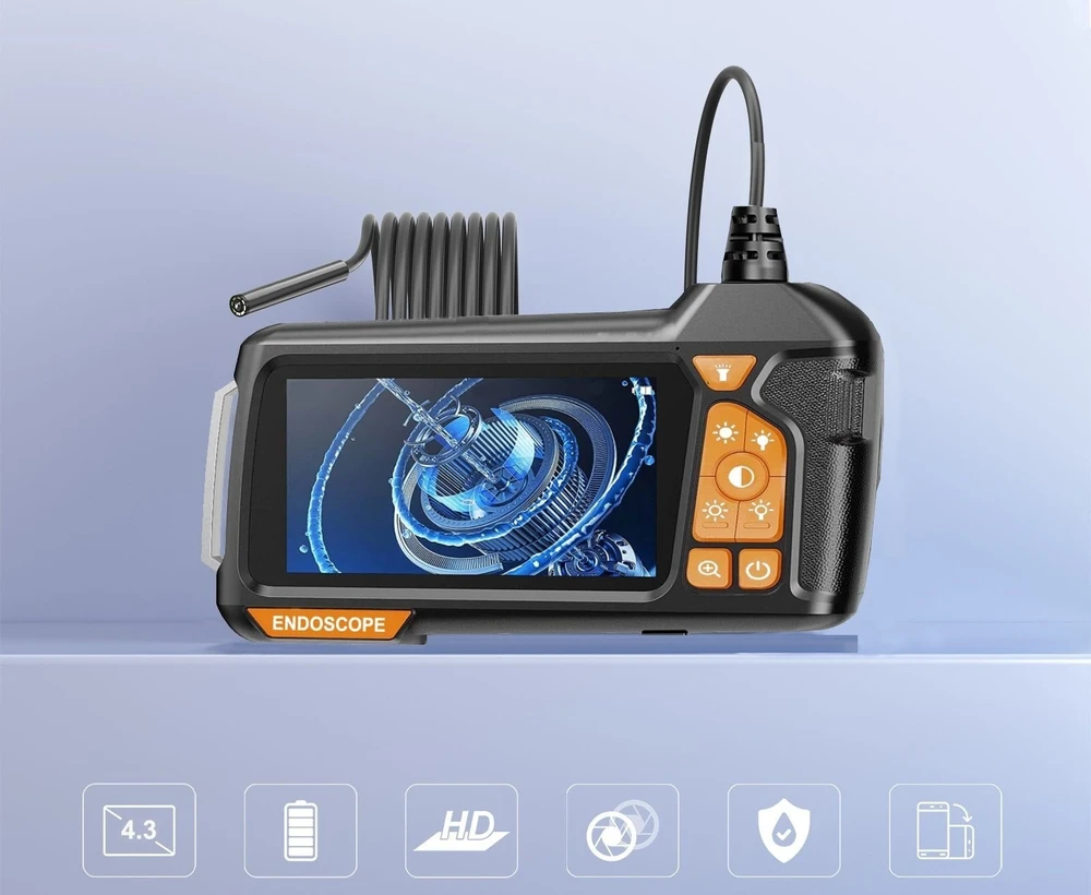 Renew Force Inspekcinė kamera Endoskopas Standus Lankstus 2m HD IPS 4.3" ekranas IP67 / Az-m40-d