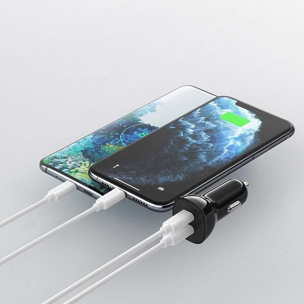 Kroviklis CHOETECH 2xUSB-C: 12-24V, 40W, QC3.0+ PD