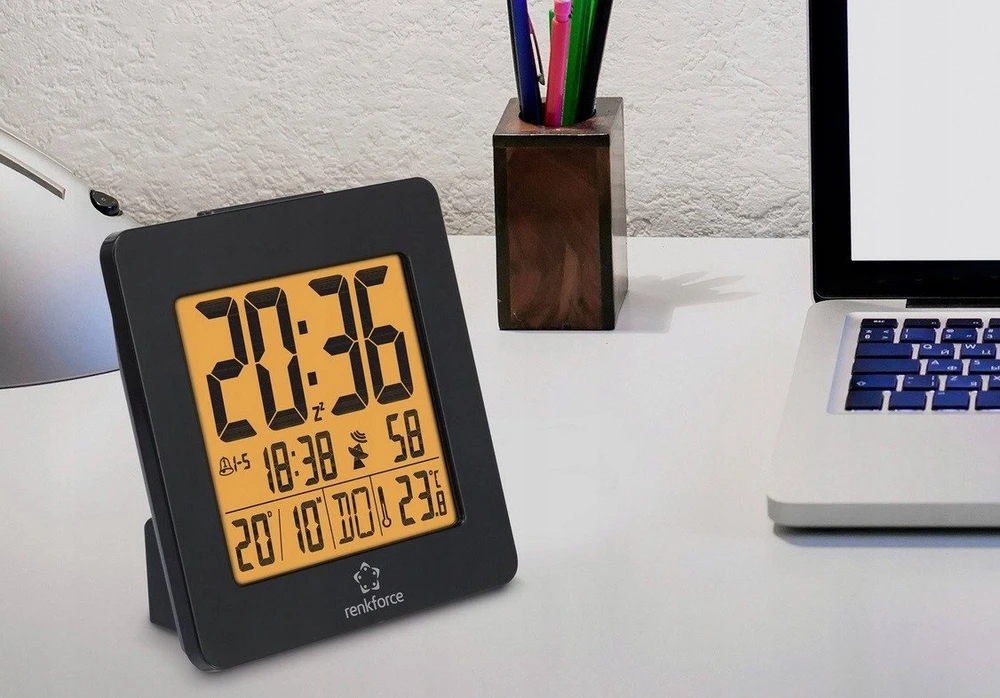 Renkforce renkforce Funk Wecker 4161c12 Juodas Alarmzeiten 2 (1383425)