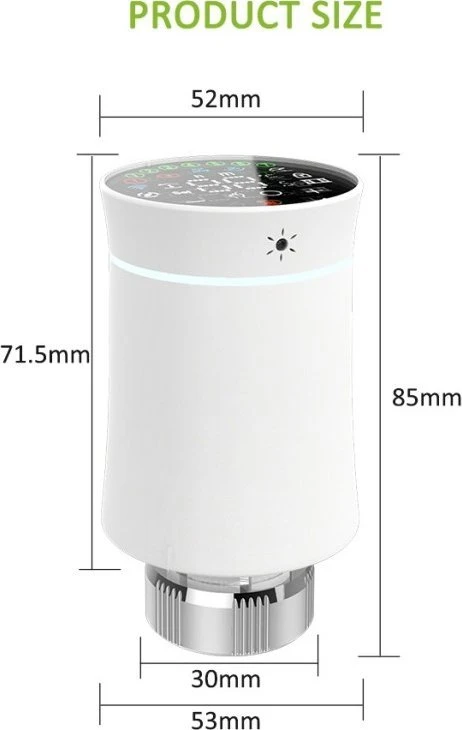Renov8 Zigbee Termostatinis radiatoriaus vožtuvas - Baltas
