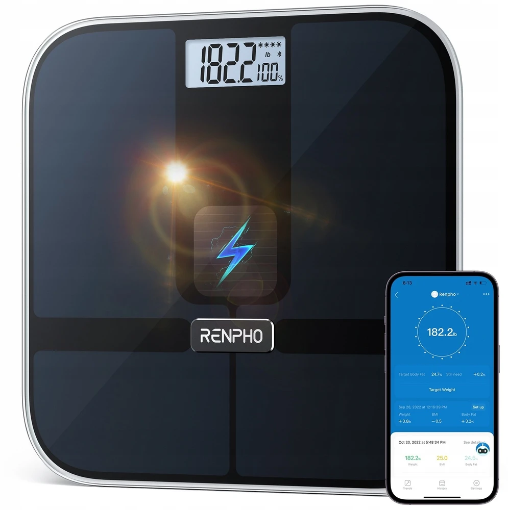 Svarstyklės RENPHO Elis Solar 2 Smart Scale Juodas