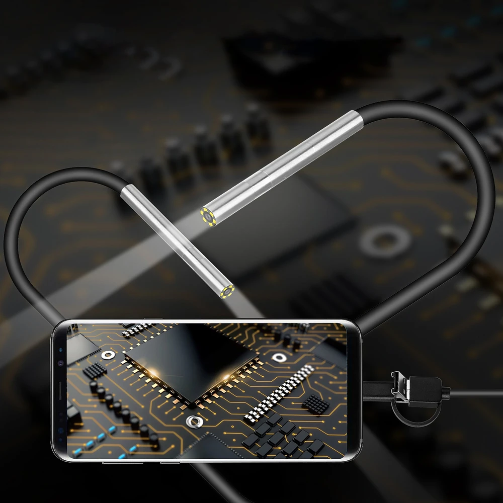 Endoskopo 3,9 mm HD apžiūros kamera „Android“ įrenginiams su USB-C