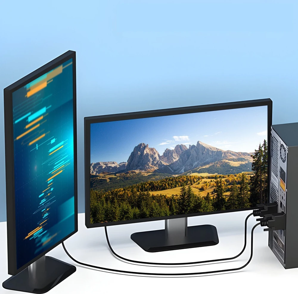 Retoo Dvi-I į VGA D-Sub DVI 24+5 dvigubos jungties kabelis 140 cm monitoriui