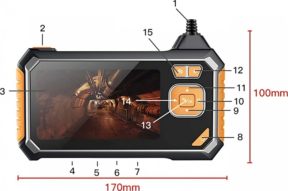 Skaitmeninė LCD endoskopinė kamera TechScope KD10413, 4,3", 1080P