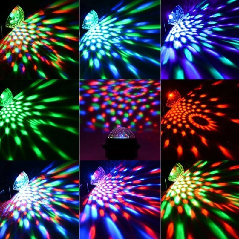 Kula Disko rutulinis disko projektorius RGB LED prožektorius vakarėlių lazeriui + nuotolinio valdymo pultas -E113