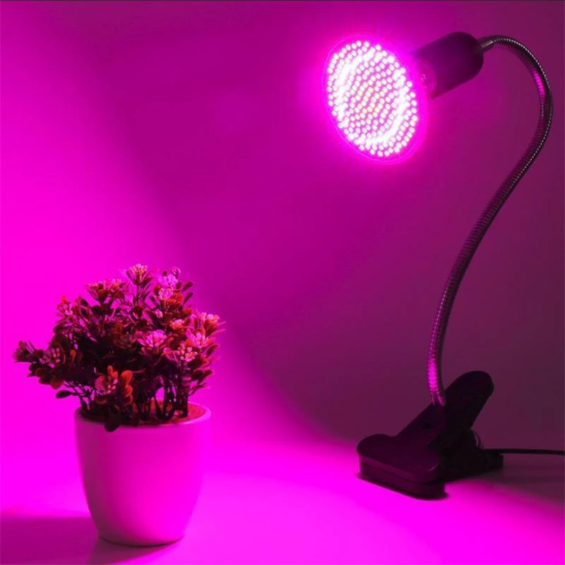 Lampa Augalų augimo lempa 200 LED auginimo panelės spaustukas 20 W E27 sriegis kilnojamas -E563
