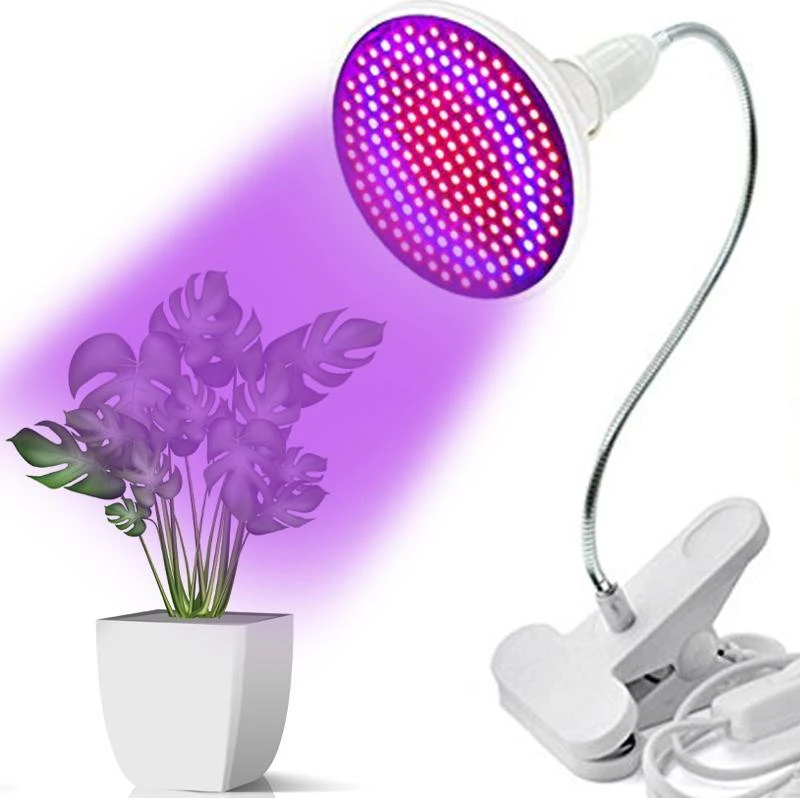 Lampa Augalų augimo lempa 200 LED auginimo panelės spaustukas 20 W E27 sriegis kilnojamas -E563