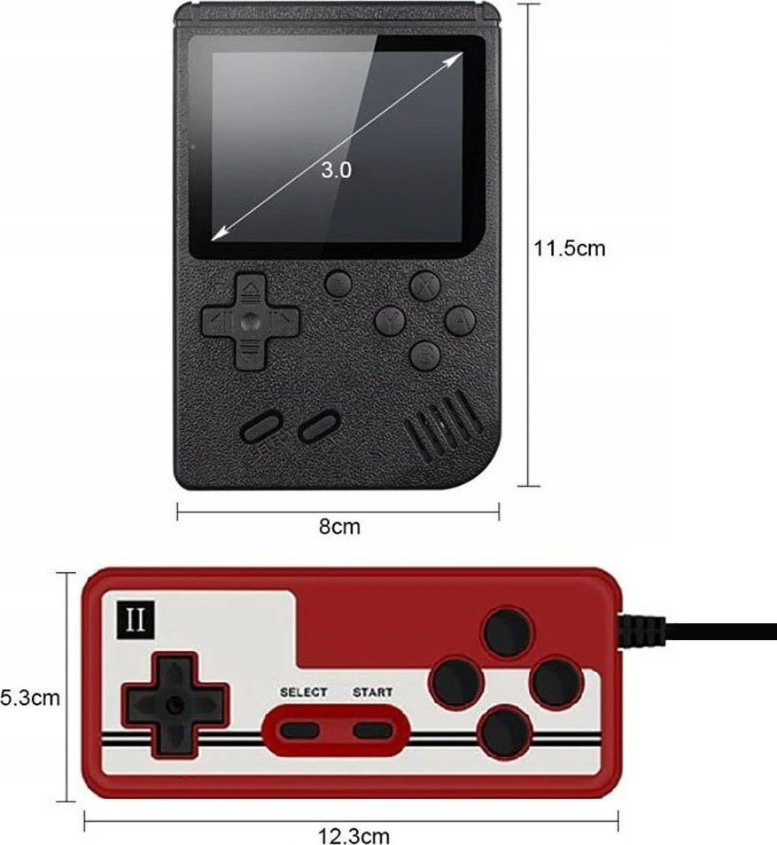 Retoo Mini retro žaidimų konsolė 400 žaidimų 3'' -e150