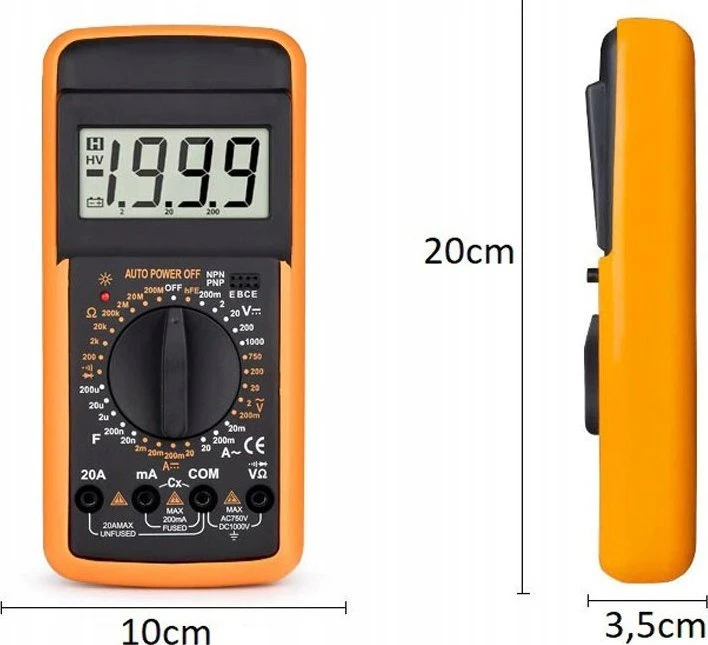 Retoo Skaitmeninis Skaitmeninis srovės matuoklis, multimetras, įtampos testeris -e208
