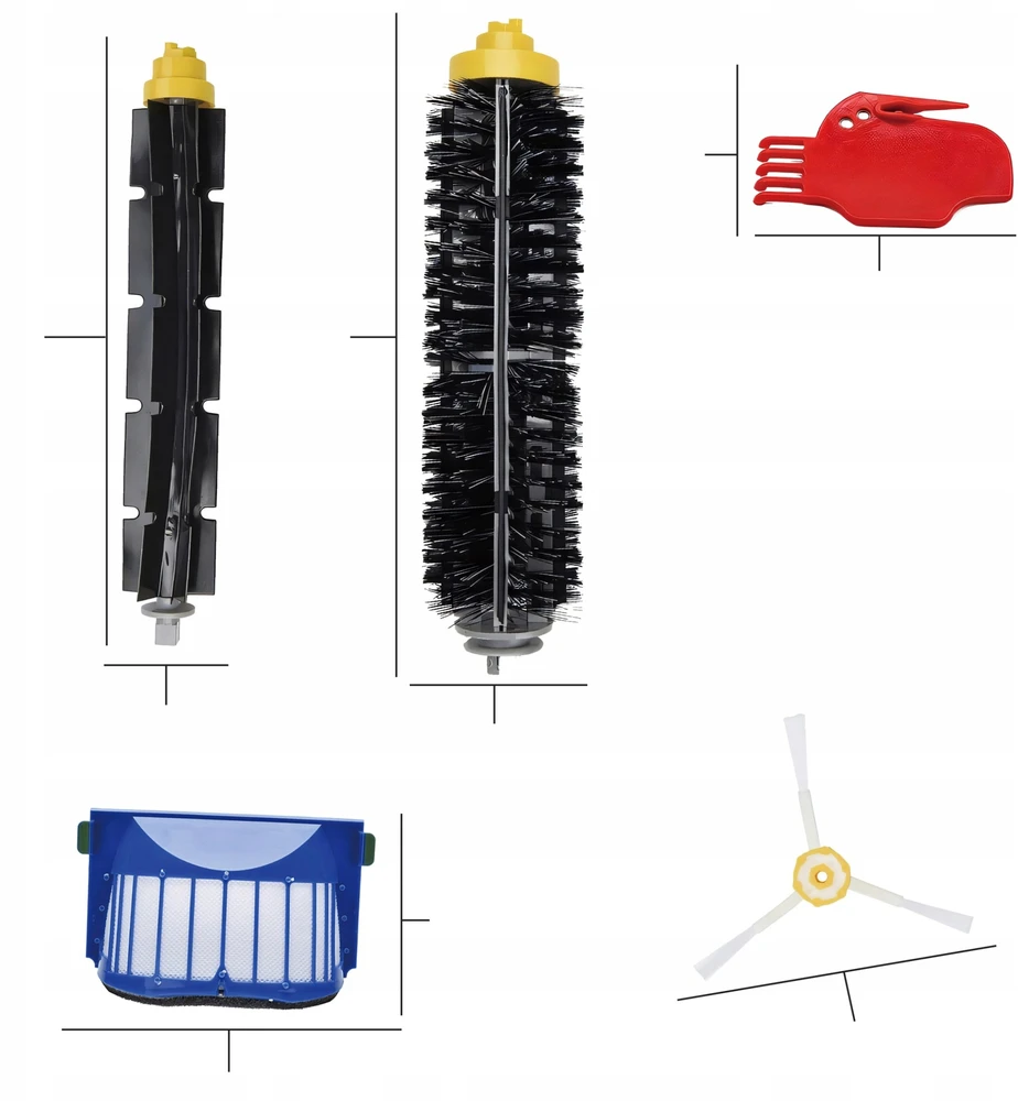 Retoo Rinkinys Šepetėlių filtro rinkinys, skirtas „irobot roomba 600 605 610 616 620 650 670 681 696“