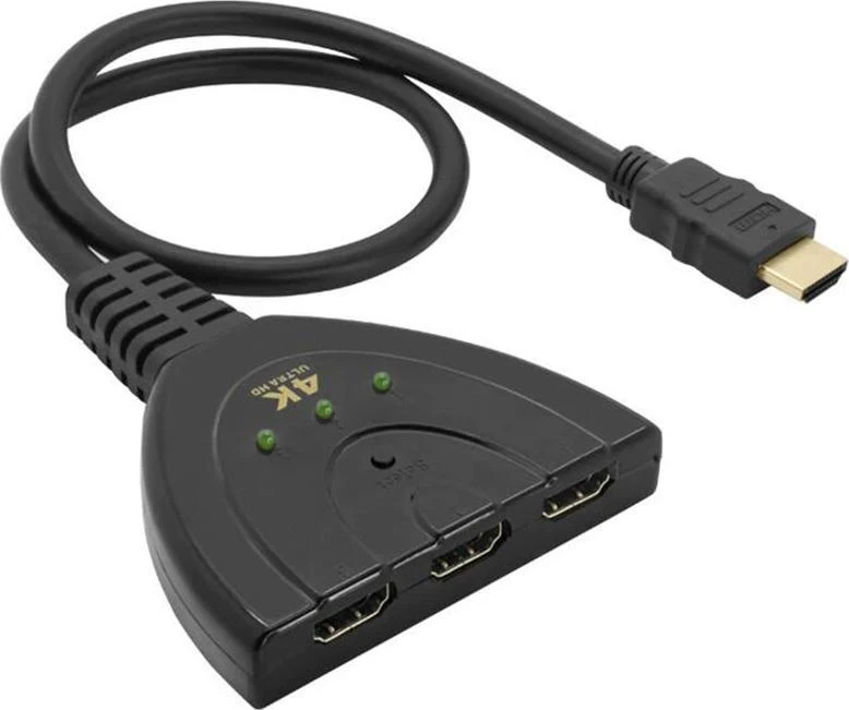 Retoo Switch HDMI jungiklis 3in1 „Full HD 4k“ skirstytuvas -E385