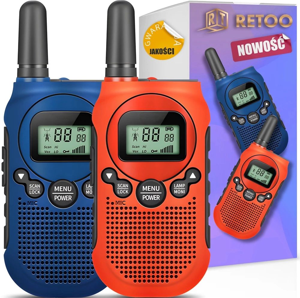Retoo Walkie Racija 2x „Baofeng“ racija ilgo nuotolio PMR „Vox“ žibintuvėlis - dr291