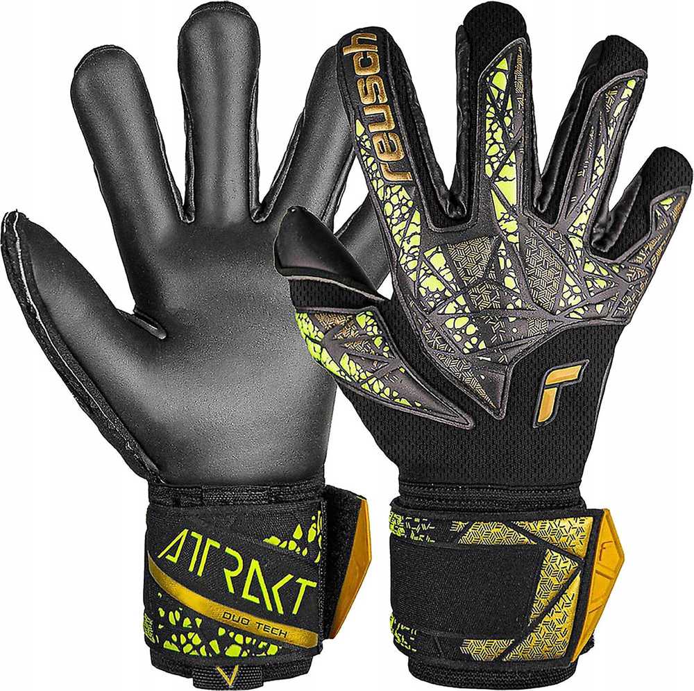 Reusch Attrakt Duo Finger Support futbolo vartininko pirštinės - Juodos