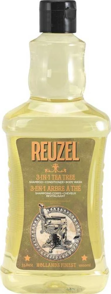 Vyriškas šampūnas 3 viename | Reuzel | Arbatmedis | Šampūnas - kondicionierius- kūno prausiklis 350 ml