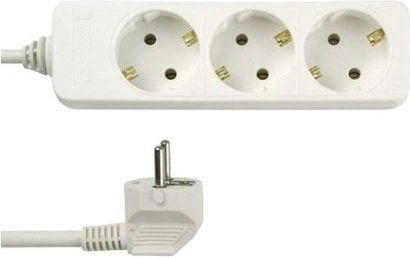 REV Socket line 3 kartus 3,0 m balta