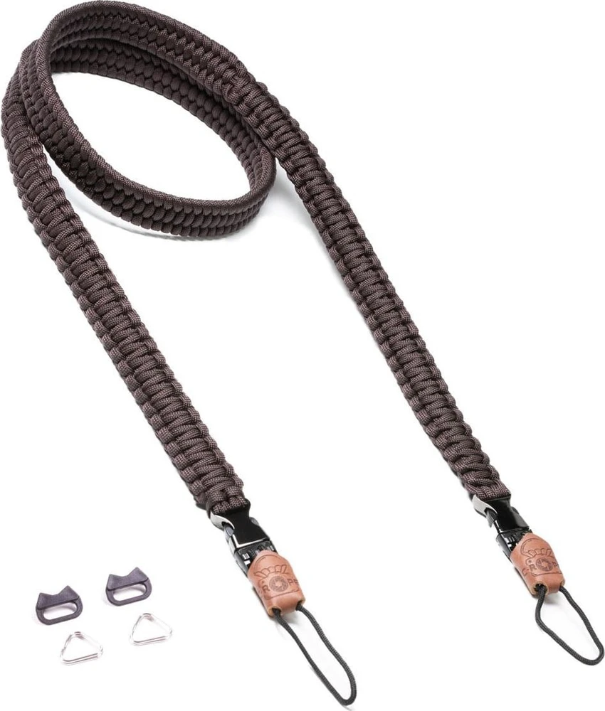 REV C-ROPE Kameragurtas Traveler iš parakordo 125 cm tamsios kavos spalvos mažmeninė prekyba