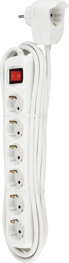 REV REV Multiple Socket Outlet baltas 6+1-fold 2m Powersplit + switch