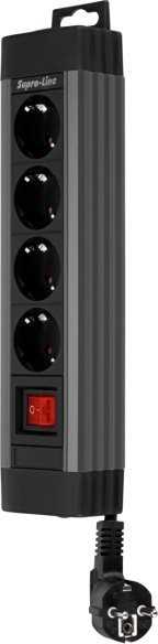 REV REV Outlet Strip 4-fold 1,9m Supraline w. switch anthracite