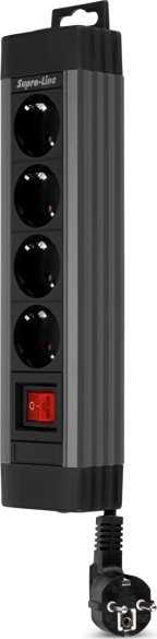 REV REV Outlet Strip 4-fold 1,9m Supraline w. switch anthracite