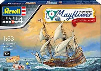 Revell Mayflower 400 m. jubiliejaus laivo modelis 1/83 dovanų rinkinys