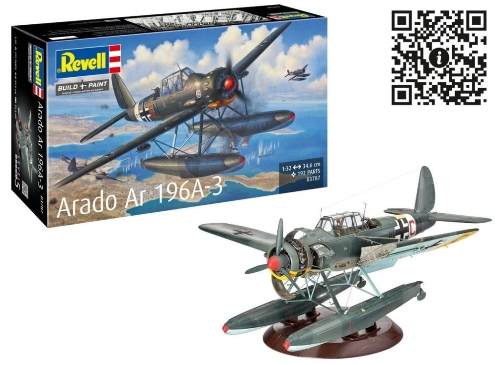 Revell Arado Ar 196A-3 hidroplanas 1/32 – plastikinis surinkimo rinkinys