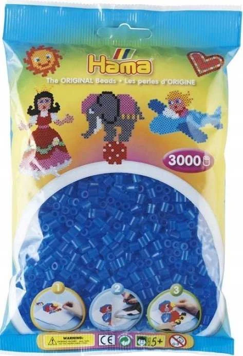 Revell Toymax Hama midi mediniai karoliukai, 3000 vnt. mėlyna