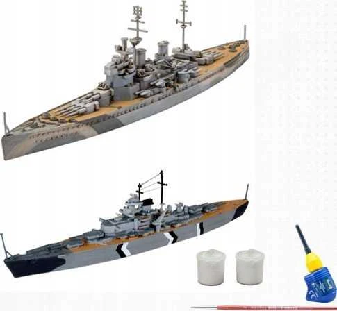 Revell - First Diorama Set - Bismarck Battle dovanų komplektas, 1/1200, 05668