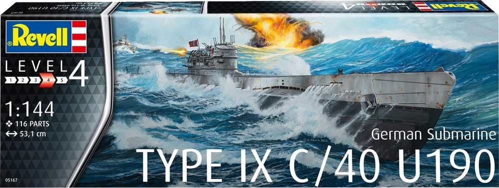 Revell – Vokietijos povandeninis laivas Type IX C/40 (U190), 1/144, 05167