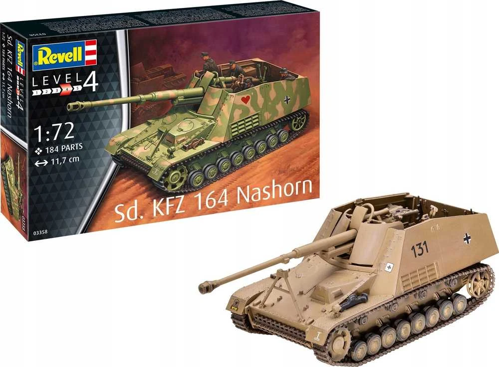 Revell Sd.Kfz. 164 Nashorn 1/72 surenkamas plastikinis modelis (03358)
