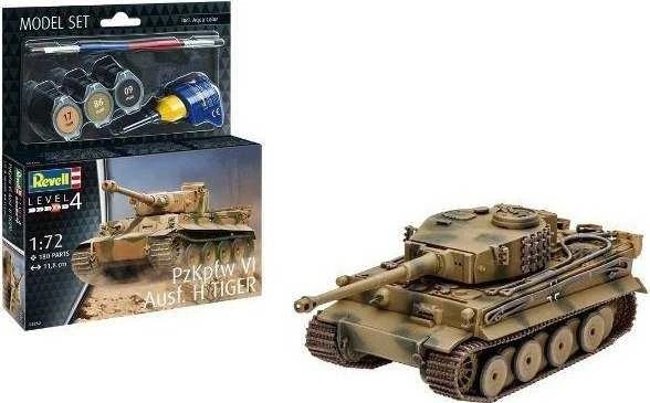 Revell tankas Tiger I (PzKpfw VI Ausf. H) dovanų rinkinys 1/72, su dažais