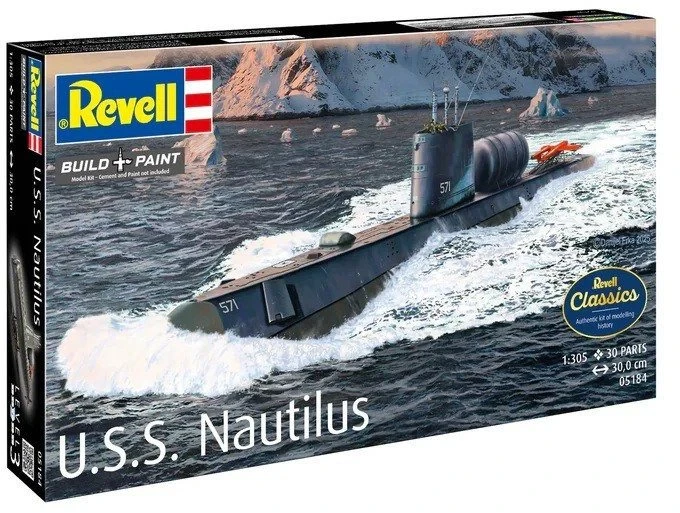 Revell U.S.S. Nautilus povandeninis laivas 1:305 plastikinis modelis 30 cm