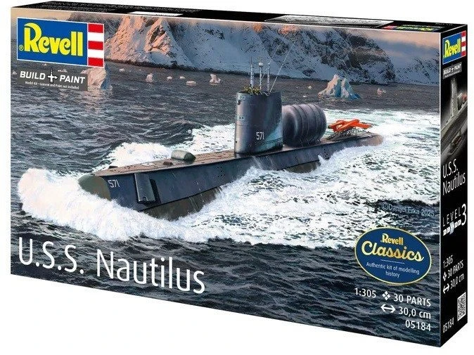 Revell U.S.S. Nautilus povandeninis laivas 1:305 plastikinis modelis 30 cm