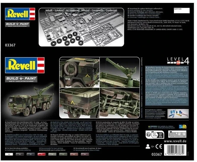 Revell MAN 10 t Milgl 8x8 karinis sunkvežimis 1:35 (03367)
