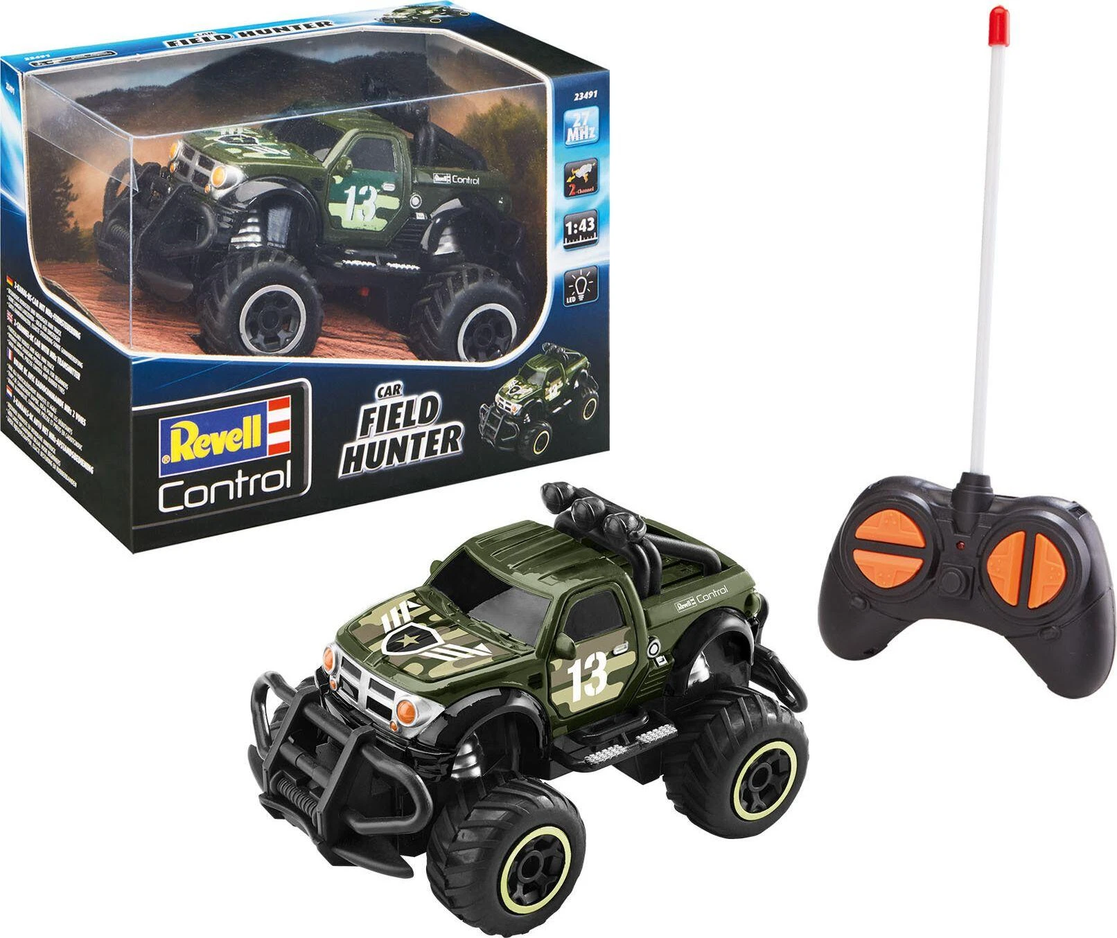 Revell radijo bangomis valdomas visureigis Field Hunter LED, 2CH, 23491