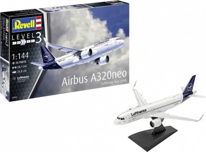 Revell Airbus A320neo Lufthansa dovanų rinkinys 1/144 – surenkamas modelis