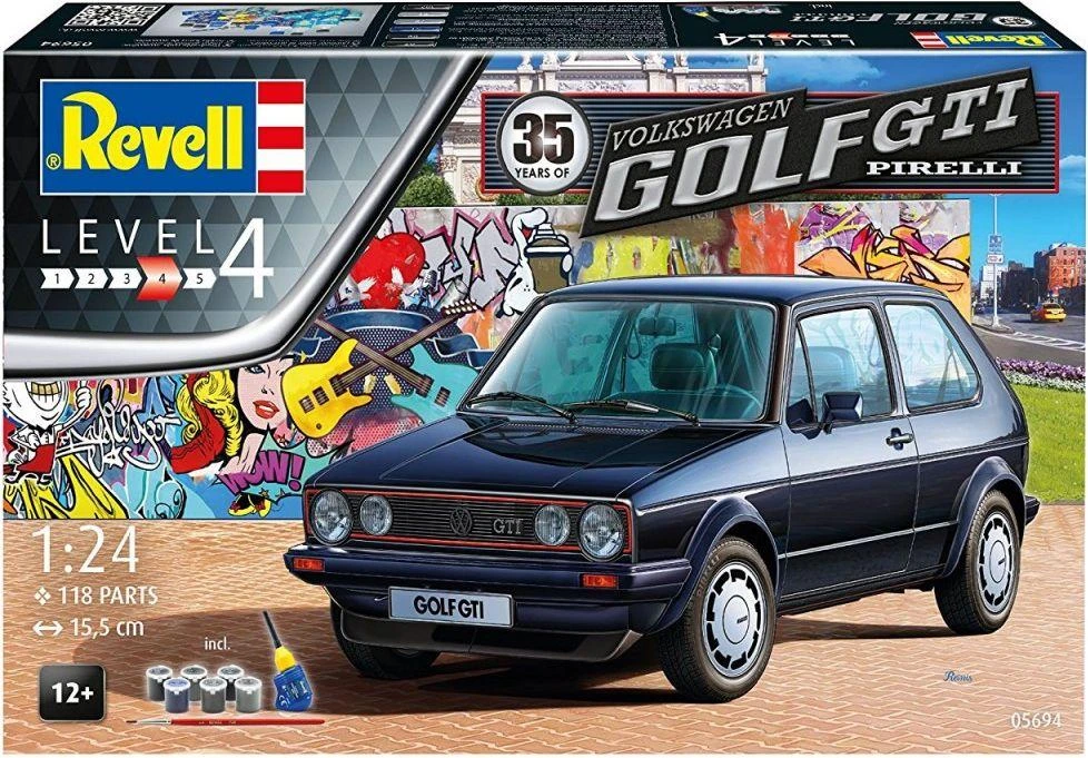 Revell - 35 Years VW Golf 1 GTI Pirelli dovanų komplektas, 1/24, 05694