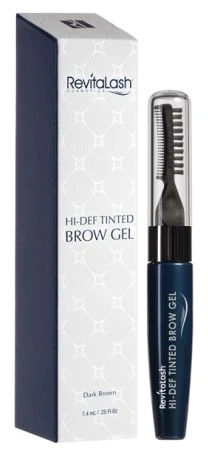 Revitalash „Hi-Def Tinted Brow Gel“ – antakių formavimo ir dažymo gelis, tamsiai rudas, 7,4 ml