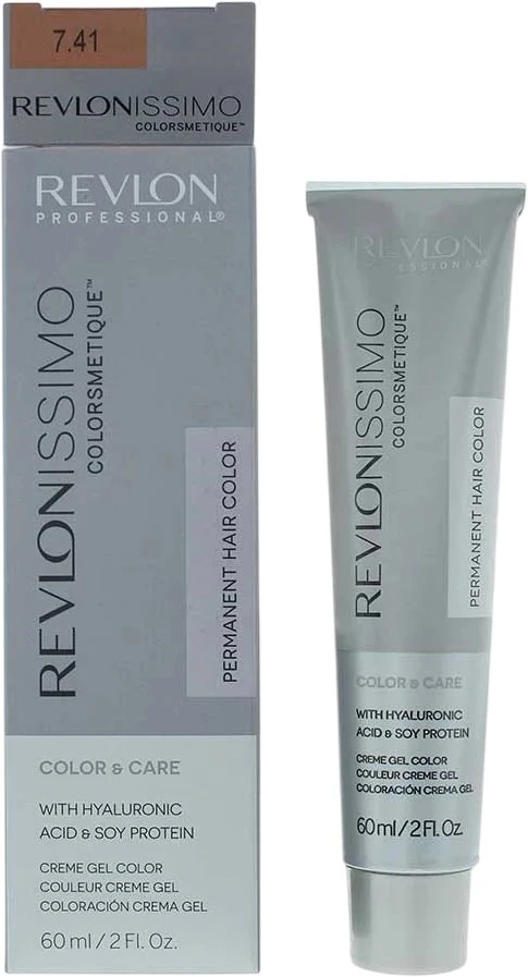 Revlon Revlonissimo Colorsmetique Permanent Hair Dye 7.41 Hazel Skirtas šviesiems plaukams, 60 ml