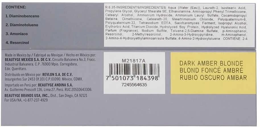 Revlon Revlonissimo Colorsmetique Permanent Hair Dye 6.35 Dark Amber Skirtas šviesiems plaukams, 60 ml